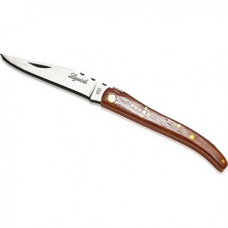 Couteau Laguiole manche en bois rosé BRUT et lame acier 420