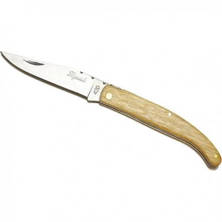 Couteau Laguiole manche en bois beige BRUT et lame acier 420